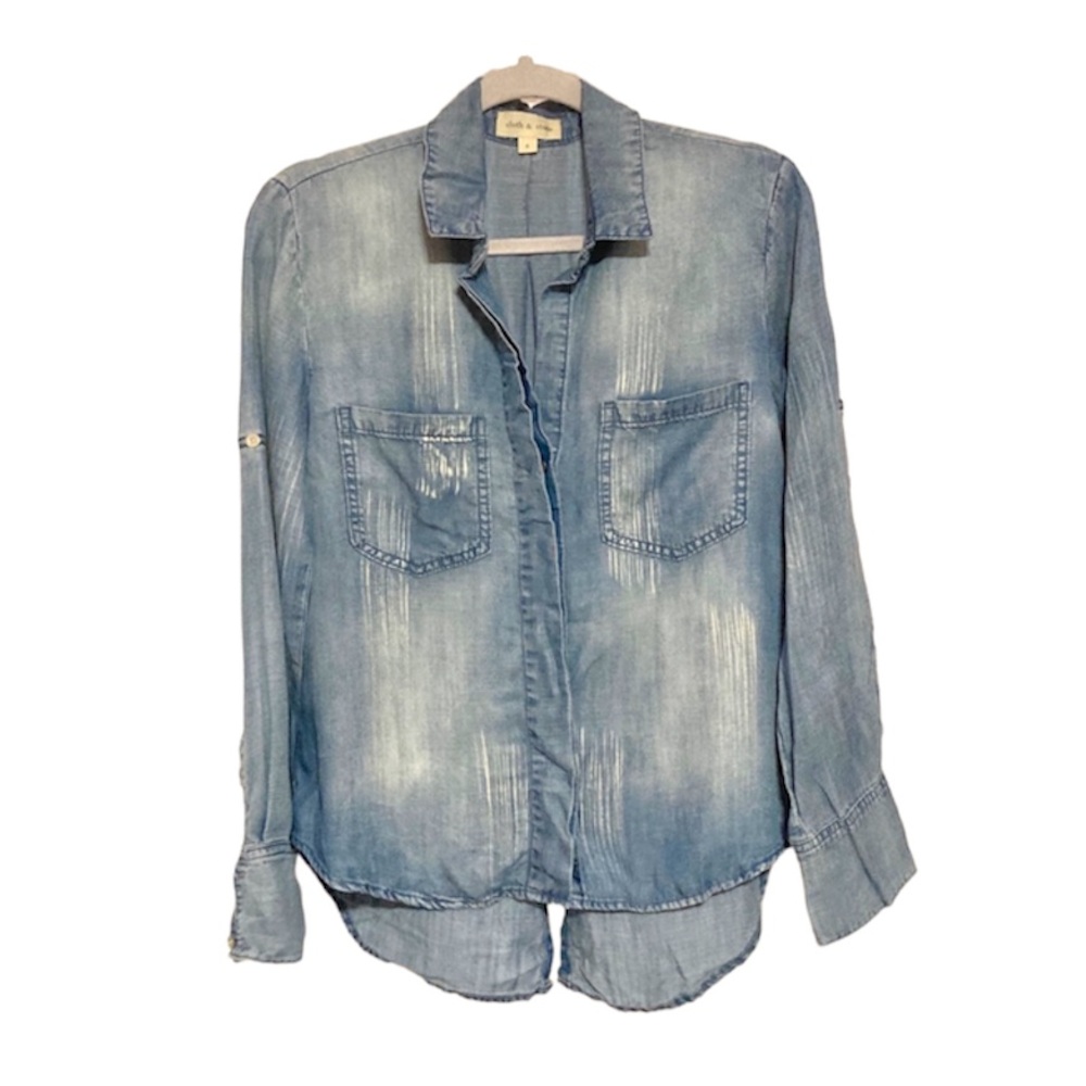 Cloth and Stone Denim Shirt w/ Bleach Detail Sz S